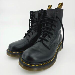 Doc Dr Martens 13512 Pascal Virginia Pebbled Leather Black Boots Women's Size 7